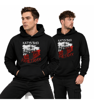 BLUZA Z KAPTUREM PATRIOTYCZNI KATYŃ PAMIETAMY